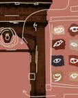 Image shows a photo of an arch, with sketches drawn over the top. A grid of eyes against a myriad of skin tones sits to the right of the arch.