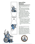 Image shows an example of the print'n'play miniature available from the quest, and a sample of the character description text.