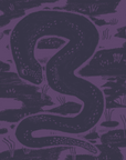 Image. A repeating pattern of a swamp, with a snake as a feature spot illustration on top of it.